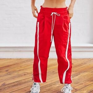 FP Movement by Free People ‘Champ Is Here’ Red/White Track Pants ~ LIKE NEW